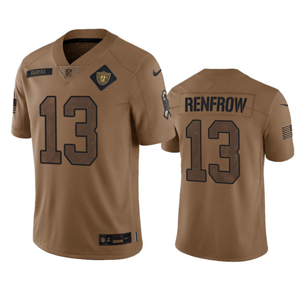 Men's Las Vegas Raiders Hunter Renfrow 2023 Brown Salute To Service Limited Stitched Jersey